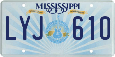 MS license plate LYJ610