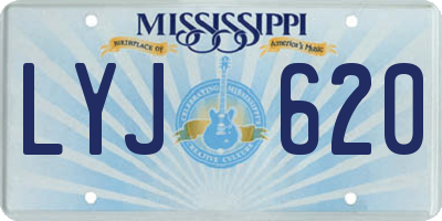MS license plate LYJ620