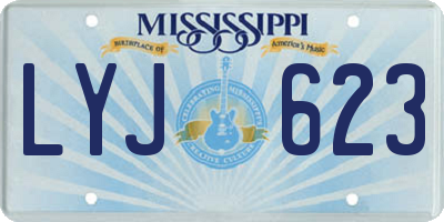 MS license plate LYJ623