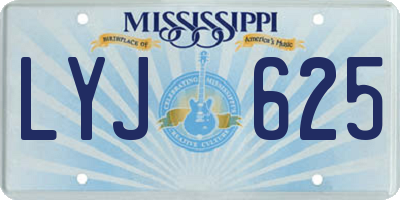 MS license plate LYJ625