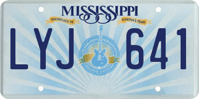 MS license plate LYJ641