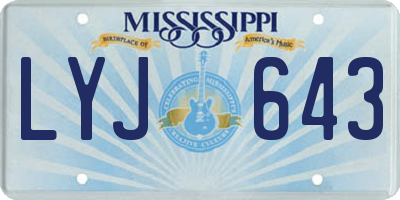 MS license plate LYJ643