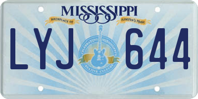 MS license plate LYJ644