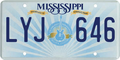 MS license plate LYJ646