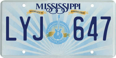 MS license plate LYJ647