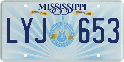 MS license plate LYJ653