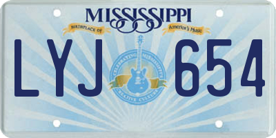 MS license plate LYJ654