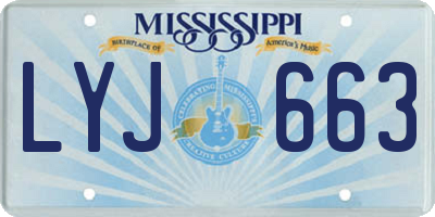 MS license plate LYJ663