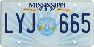MS license plate LYJ665