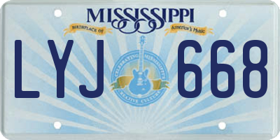 MS license plate LYJ668