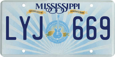 MS license plate LYJ669