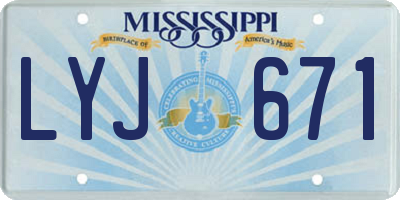 MS license plate LYJ671