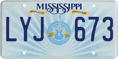 MS license plate LYJ673