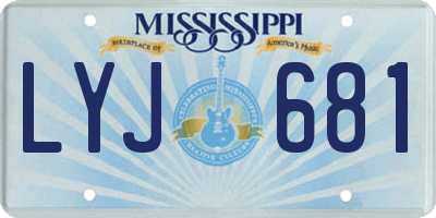 MS license plate LYJ681