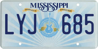 MS license plate LYJ685