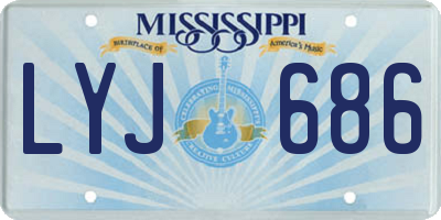MS license plate LYJ686