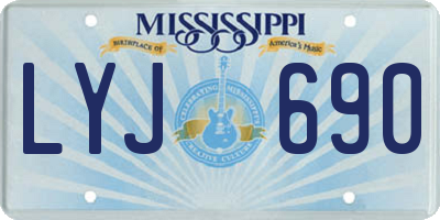 MS license plate LYJ690