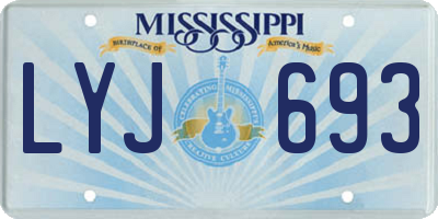 MS license plate LYJ693