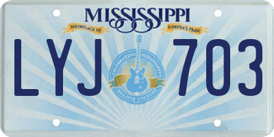 MS license plate LYJ703