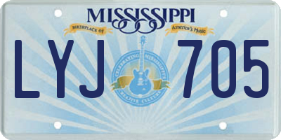 MS license plate LYJ705