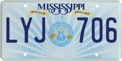 MS license plate LYJ706