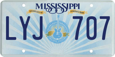 MS license plate LYJ707