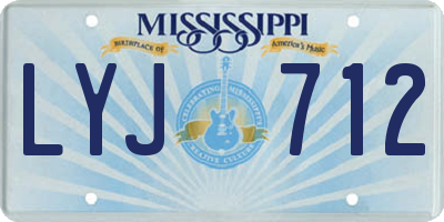 MS license plate LYJ712