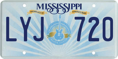 MS license plate LYJ720