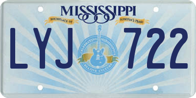 MS license plate LYJ722
