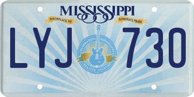 MS license plate LYJ730