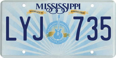 MS license plate LYJ735