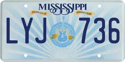 MS license plate LYJ736