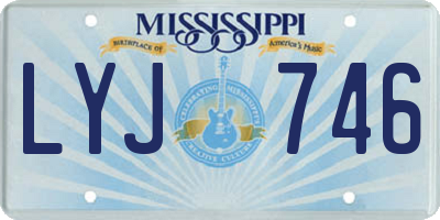 MS license plate LYJ746