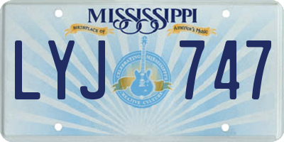 MS license plate LYJ747