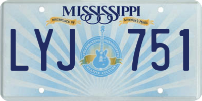 MS license plate LYJ751
