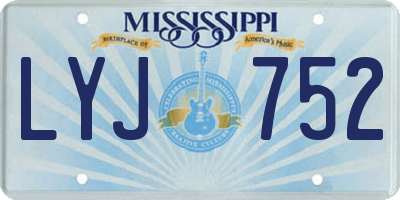 MS license plate LYJ752