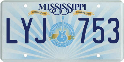 MS license plate LYJ753
