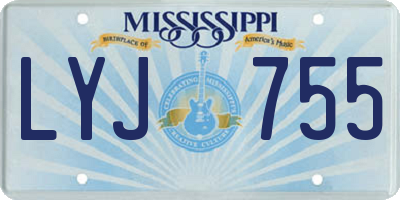 MS license plate LYJ755