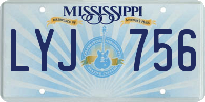 MS license plate LYJ756