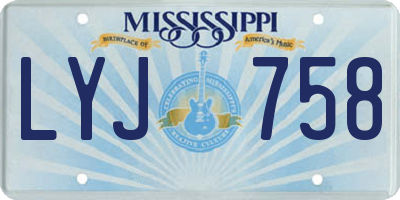 MS license plate LYJ758