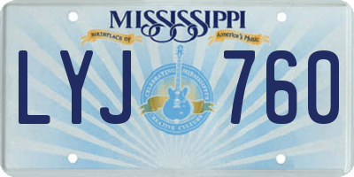 MS license plate LYJ760
