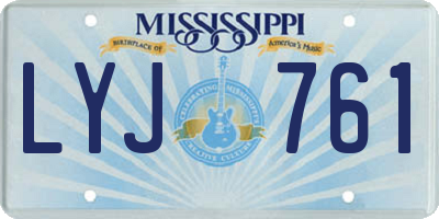 MS license plate LYJ761