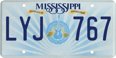 MS license plate LYJ767