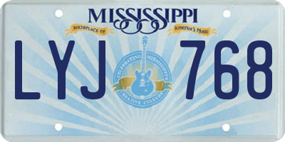 MS license plate LYJ768