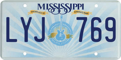 MS license plate LYJ769