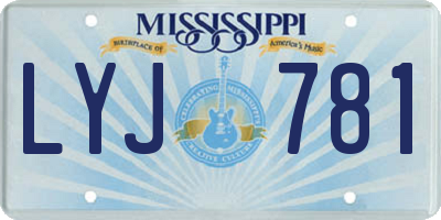 MS license plate LYJ781