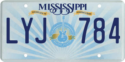 MS license plate LYJ784