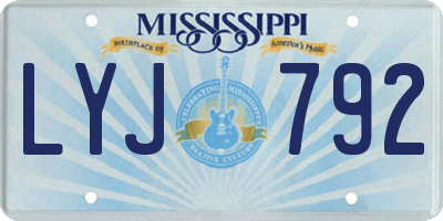 MS license plate LYJ792
