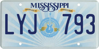 MS license plate LYJ793
