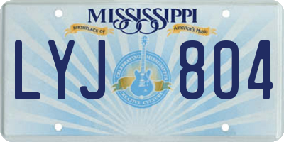 MS license plate LYJ804